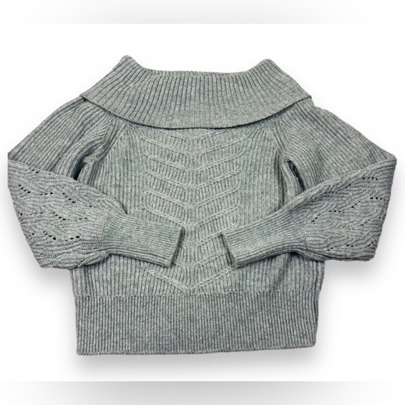 WHBM Cozy Light Blue Cowl Neck Sweater - Size Large - Picture 1 of 10